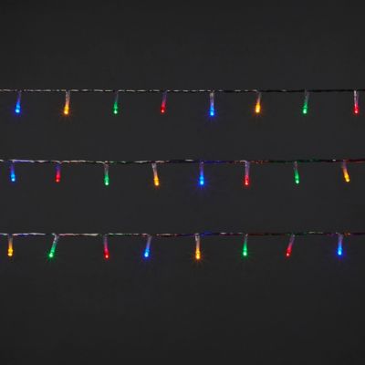Guirlande lumineuse LED intérieure multicolore câble transparent 8 fonctions 11 m