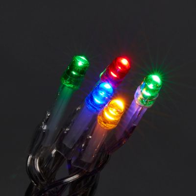 Guirlande lumineuse LED intérieure multicolore câble transparent 8 fonctions 11 m