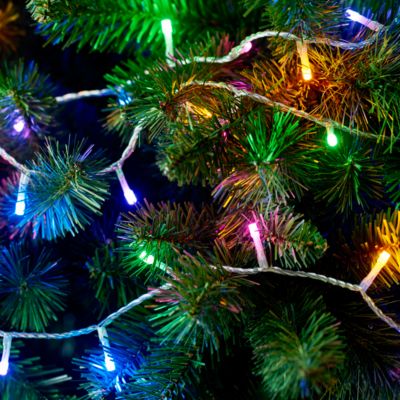 Guirlande lumineuse LED intérieure multicolore câble transparent 8 fonctions 20,34 m