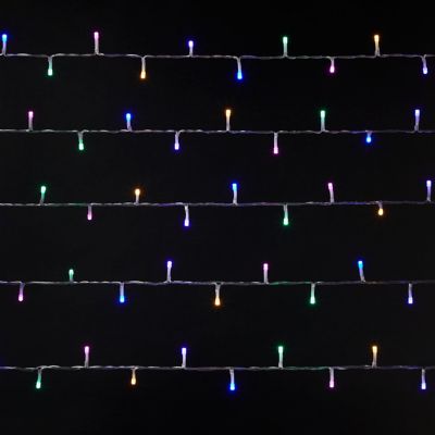 Guirlande lumineuse LED intérieure multicolore câble transparent 8 fonctions 20,34 m