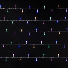 Guirlande lumineuse LED intérieure multicolore câble transparent 8 fonctions 20,34 m