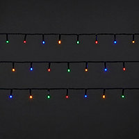 Guirlande lumineuse LED intérieure multicolore câble vert 8 fonctions 11 m