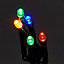 Guirlande lumineuse LED intérieure multicolore câble vert 8 fonctions 11 m