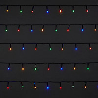 Guirlande lumineuse LED intérieure multicolore câble vert 8 fonctions 35 m