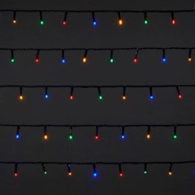 Guirlande lumineuse LED intérieure multicolore câble vert 8 fonctions 55 m