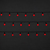 Guirlande lumineuse LED intérieure rouge câble vert 8 fonctions 25 m