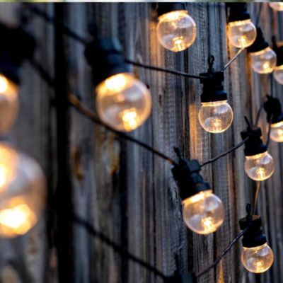 Guirlande lumineuse LED Party Clear 20 Lumisky 50 lm 1W IP44 blanc chaud L.8,7m guinguette noir brillant
