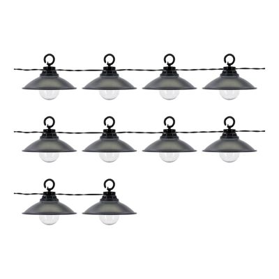 Guirlande lumineuse LED solaire 10 lumières IP44 blanc chaud L.7,05m gris foncé