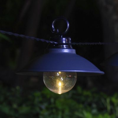 Guirlande lumineuse LED solaire 10 lumières IP44 blanc chaud L.7,05m gris foncé