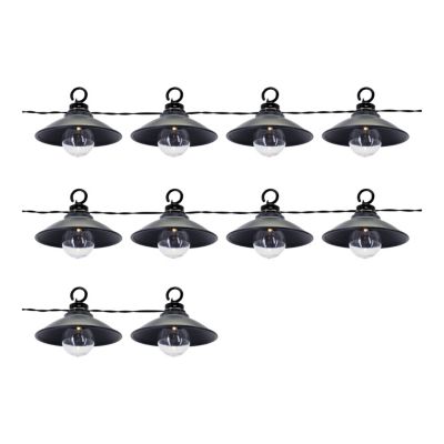 Guirlande lumineuse LED solaire 10 lumières IP44 blanc chaud L.7,05m gris foncé