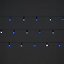 Guirlande lumineuse LEDs blanches et bleues - intérieure et extérieure - câble vert 8 fonctions 24,2 m