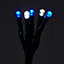Guirlande lumineuse LEDs blanches et bleues - intérieure et extérieure - câble vert 8 fonctions 24,2 m