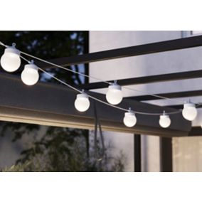 Guirlande lumineuse Magliano 10ampoules LED intégrée IP44 5.25W Blanc chaud Blooma Blanc