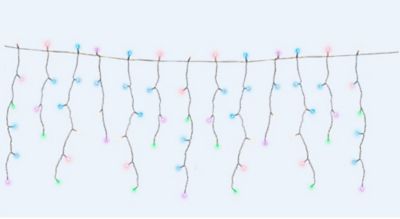 Guirlande lumineuse rideau connectée 100 LED multicolores intérieur et extérieur L.190 cm - 8,4W RGB câble transparent IP44