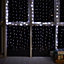 Guirlande lumineuse rideaux 380 LED IP44 6W blanc chaud L.6m câble argent