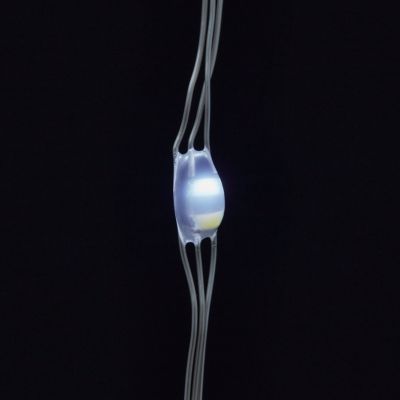 Guirlande lumineuse rideaux 380 LED IP44 6W blanc chaud L.6m câble argent