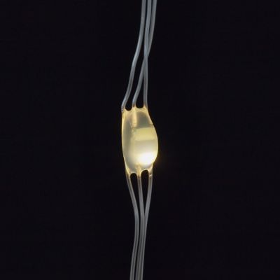 Guirlande lumineuse rideaux 380 LED IP44 6W blanc chaud L.6m câble argent