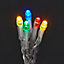 Guirlande lumineuse Rideaux câble transparent 300 LED multicolore