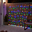 Guirlande lumineuse rideaux extérieur 240 LED RGB IP44 3.6W L.1.5m câble transparent