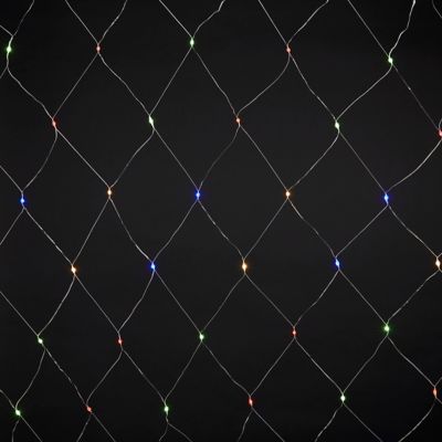 Guirlande lumineuse rideaux intérieur et extérieur 120 LED IP44 9W multicolore L.14m câble transparent