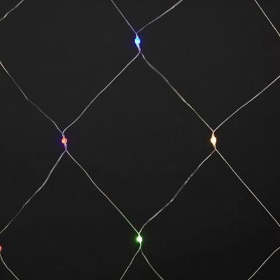 Guirlande lumineuse rideaux intérieur et extérieur 120 LED IP44 9W multicolore L.14m câble transparent