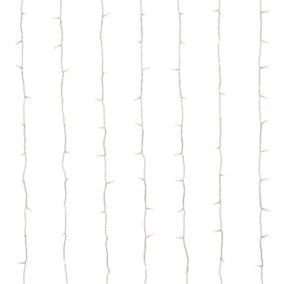 Guirlande lumineuse rideaux intérieur et extérieur 240 LED blanc chaud IP20 et IP44 3.6W L.13,5m câble transparent