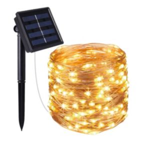 Guirlande lumineuse solaire 100 micro leds SKINNY Cuivre Cuivre 11,5M