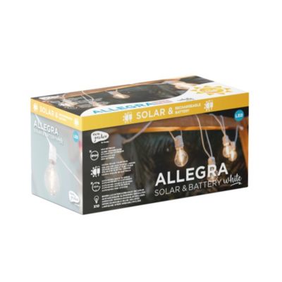 Guirlande lumineuse solaire d'extérieur rechargeable Allegra câble blanc IP44 35lm 3W 8m Newgarden
