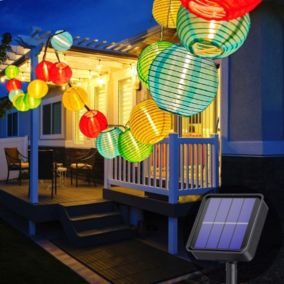 Guirlande Lumineuse Solaire Extérieur, 5 M/20 LED Lanternes 8 Modes Étanche Éclairage Solaire Pour Jardin, Balcon, Cour