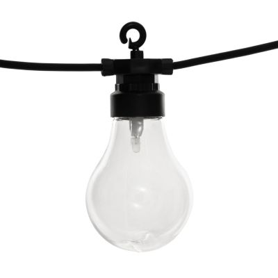 Guirlande lumineuse solaire façon guinguette 10 ampoules led blanc chaud IP44 2700W Atmosphera