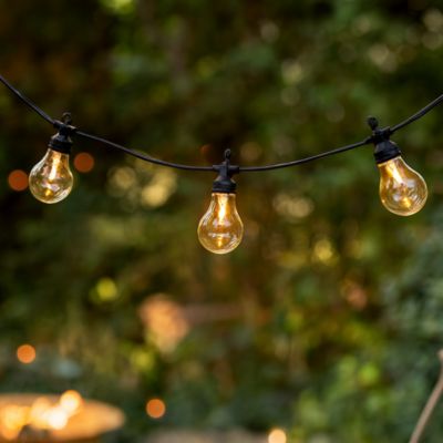 Guirlande lumineuse solaire façon guinguette 10 ampoules led blanc chaud IP44 2700W Atmosphera