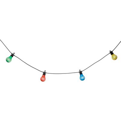 Guirlande lumineuse solaire façon guinguette 10 ampoules led multicolore IP44 2700W multicolores Atmosphera