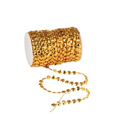 Guirlande de perles artificielles pour sapin de Noël de 10 m - Guirlande de perles en plastique pour décoration de vacances et fête de Noël, mariage, loisirs créatifs (doré