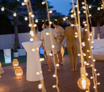 Guirlande rideau lumineux LED intégrée Luceo New Garden IP44 8W blanc chaud L.450 x H.200cm