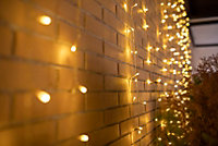 Guirlande rideau lumineux LED intégrée Luceo New Garden IP44 8W blanc chaud L.450 x H.200cm