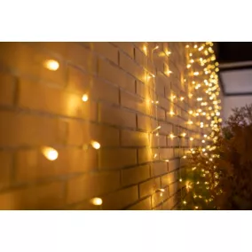 Guirlande rideau lumineux LED intégrée Luceo New Garden IP44 8W blanc chaud L.450 x H.200cm