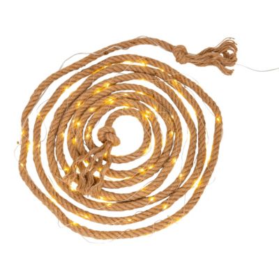 Guirlande solaire Canamo corde chanvre naturelle 8m + 2m câble blanc chaud extérieur