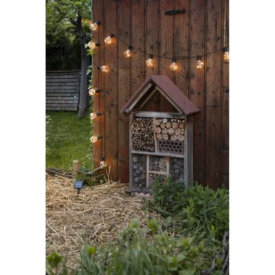 Guirlande solaire de 4,8m avec 15 Ampoules- 5 microLED blanc chaud  par ampoule- 30 Lumens- Eclairage extérieur Jardin