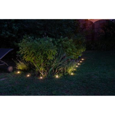 Guirlande solaire de 5,5m avec 10 spots à planter- éclairage blanc froid- 100 Lumens- Eclairage extérieur Jardin