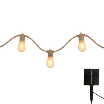 Guirlande solaire en corde 10 ampoules FANTASY CORD SOLAR Beige Corde 7.50M