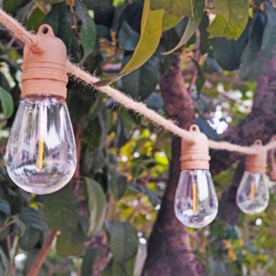 Guirlande solaire en corde 10 ampoules FANTASY CORD SOLAR Beige Corde 7.50M