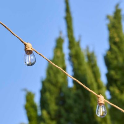 Guirlande solaire en corde 10 ampoules FANTASY CORD SOLAR Beige Corde 7.50M
