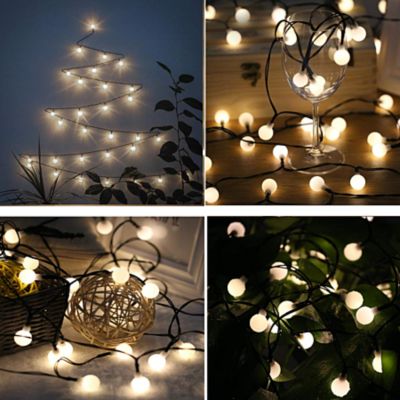 Guirlande solaire LED 6,9 m 60 ampoules blanc chaud IP44 Lumisky Billy