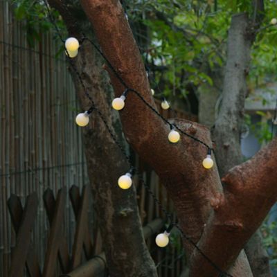 Guirlande solaire LED 6,9 m 60 ampoules blanc chaud IP44 Lumisky Billy