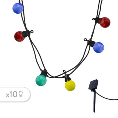 Guirlande solaire LED Party Guinguette Solar 100lm IP44 1W multicolore L.5,70m