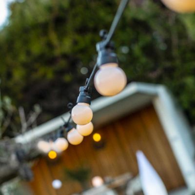Guirlande solaire LED Party Milky Solar 100lm IP44 1W blanc chaud L3,750m