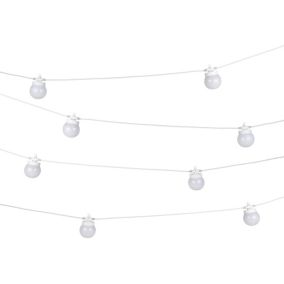Guirlandes lumineuses LED intégrée Magliano 10 boules IP44 GoodHome blanc 12m