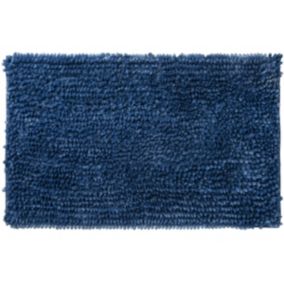 Guy Levasseur - Tapis de bain en polyester uni bleu irisé