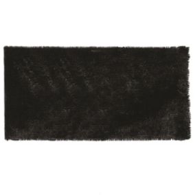 Guy Levasseur - Tapis de bain en polyester uni noir argenté
