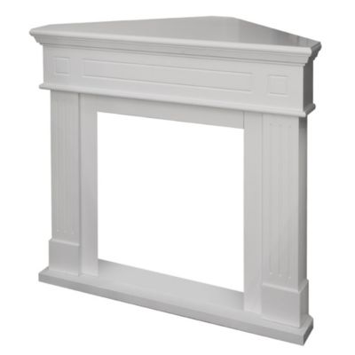 Habillage D'Angle De Cheminée En Bois L110Xp63Xh102, Blanc Ford